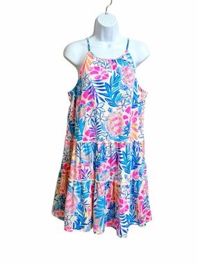 Lilly Pulitzer Evalyn Boho Tropical Sundress M Resort White Rainforest Retreat